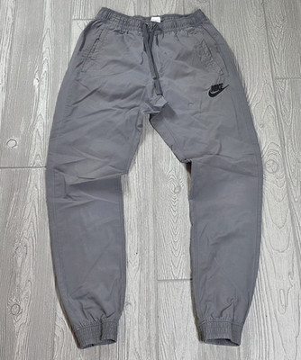 Nike Men's S Sportswear Woven Pants 804325-021 Gray Drawstring Joggers