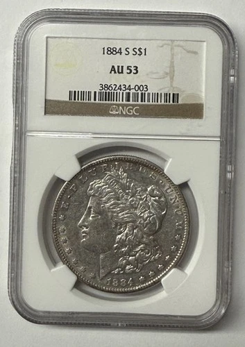 1884 S Morgan Silver Dollar NGC AU53