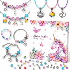VELYNX Charm Bracelet Making Kit for Girls,DIY Jewelry Crafts Toy Gifts for Kids