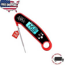 Digital Meat Thermometer Instant Read 1-2 Sec Waterproof IP67 Backlit BBQ Grill