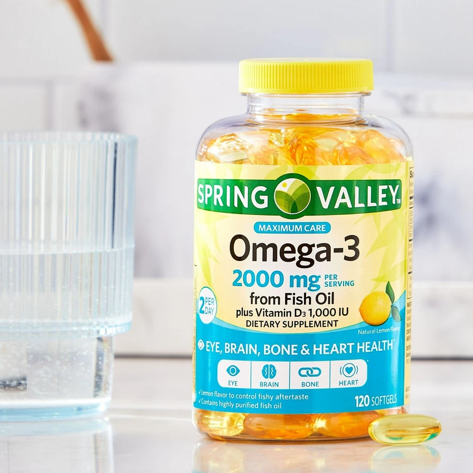 Spring Valley Maximum Care Omega-3 from Fish Oil Eye Brain Bone 2000 mg, 120 Ct - Image 2 of 3