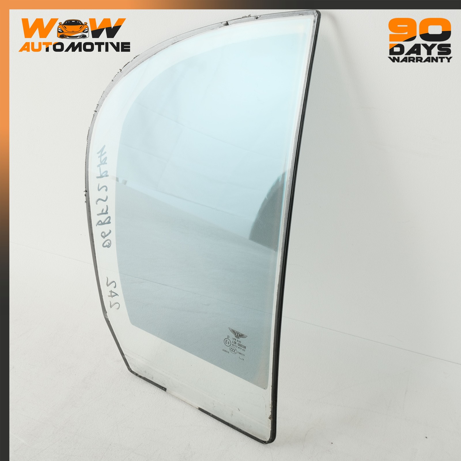 06-13 BENTLEY CONTINENTAL FLYING SPUR REAR RIGHT QUARTER DOOR WINDOW OEM