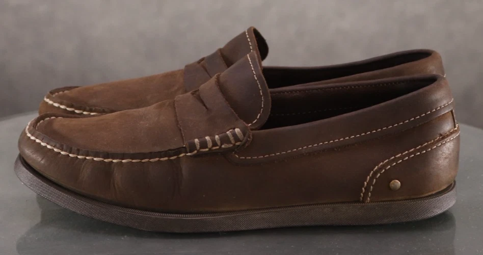 Johnston & Murphy NBL Men's Penny Loafers Shoes Size 9 M Suede Brown - Image 2 of 4