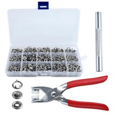 LEONTOOL Grommet Eyelet Pliers Kit 200 Sets Fabric Snaps Clothing Snaps Faste...