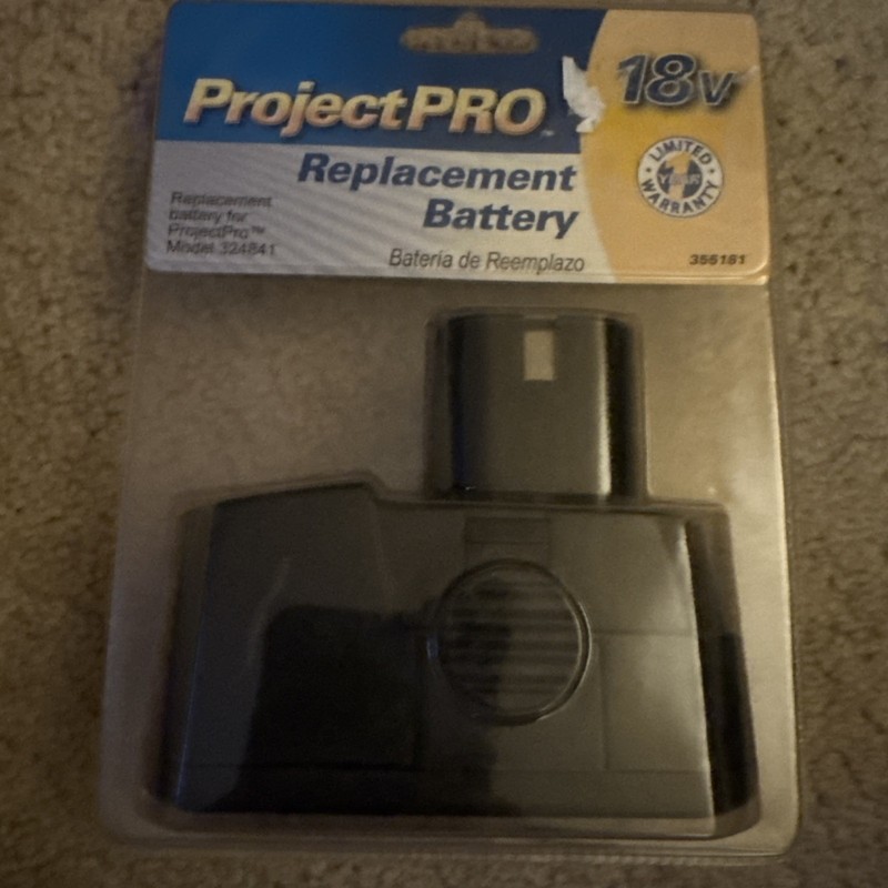 New RARE - DISCONTINUED Project Pro 18V replacement battery 355181 for 324841