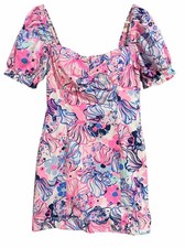 Lilly Pulitzer Keisha Stretch Dress Prosecco Pink Make A Splash Women s Size 8