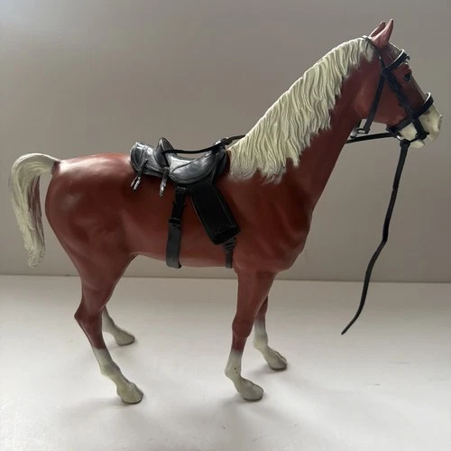 Vtg Thunderbolt Horse Johnny West Marx Best of West Toy 13" W/ Saddle Brown