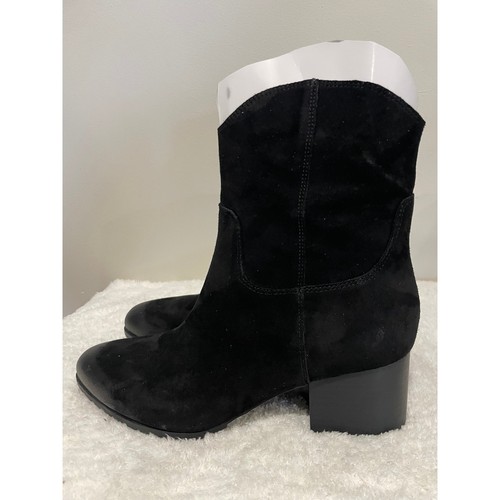 NWB Vionic Bishop Suede Leather Side Zip Ankle Western Boot Black Womens Sze 10M - 第 5/7 張圖片