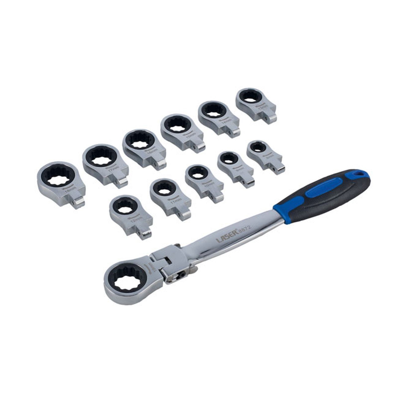 Laser Tools 8872 Multi Head Change Ratchet Spanner Set 8-19mm - Image 6