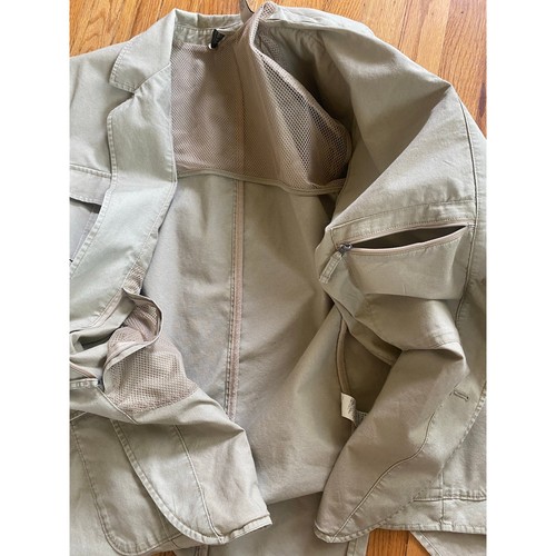 Mens LL Bean cotton canvas khaki 2 button field jacket blazer sport coat 44 r - Picture 6 of 6