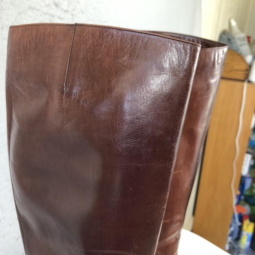 Salvatore Ferragamo Boots Womens Size 8M Brown Leather Zip Heel Italy Classic - Picture 18 of 21