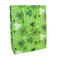 Idena Geschenktasche GlüCksklee GrüN 18X23X8Cm 128 G/M² - 31847