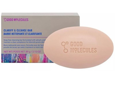 Good Molecules Clarify and Cleanse Bar - Soap-Free Bar with Salicylic Acid BHA,