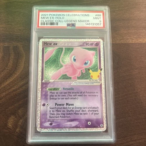 Mew EX HOLO RARE 88/92 (PSA 9 MINT) Celebrations Pokemon Cards