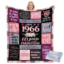 60th Birthday Gifts for Women 60 Year Old Gifts 1966 Blanket