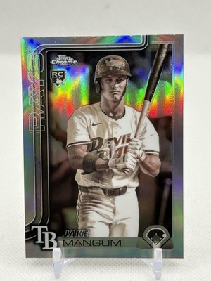 2025 TOPPS CHROME UPDATE JAKE MANGUM #USC176 TAMPA BAY RAYS RC SEPIA REFRACTOR