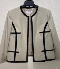 Jones Studio Separates Blazer Open Front Career CorpCore Classic Beige Size 16