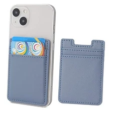 2Pack Phone Card Holder,Leather Phone Wallet Adhesive Stick On Credit Card 