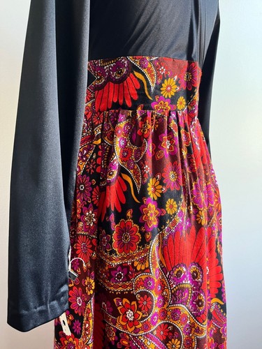 Vintage 60s Mod Maxi Dress | Psychedelic Floral & Paisley Skirt | XS-S - Picture 5 of 7