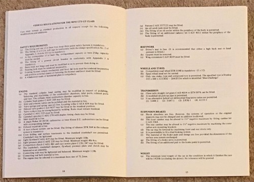LEYLAND Cars MINI CHALLENGE Race REGULATIONS For 1978 - Picture 5 of 6