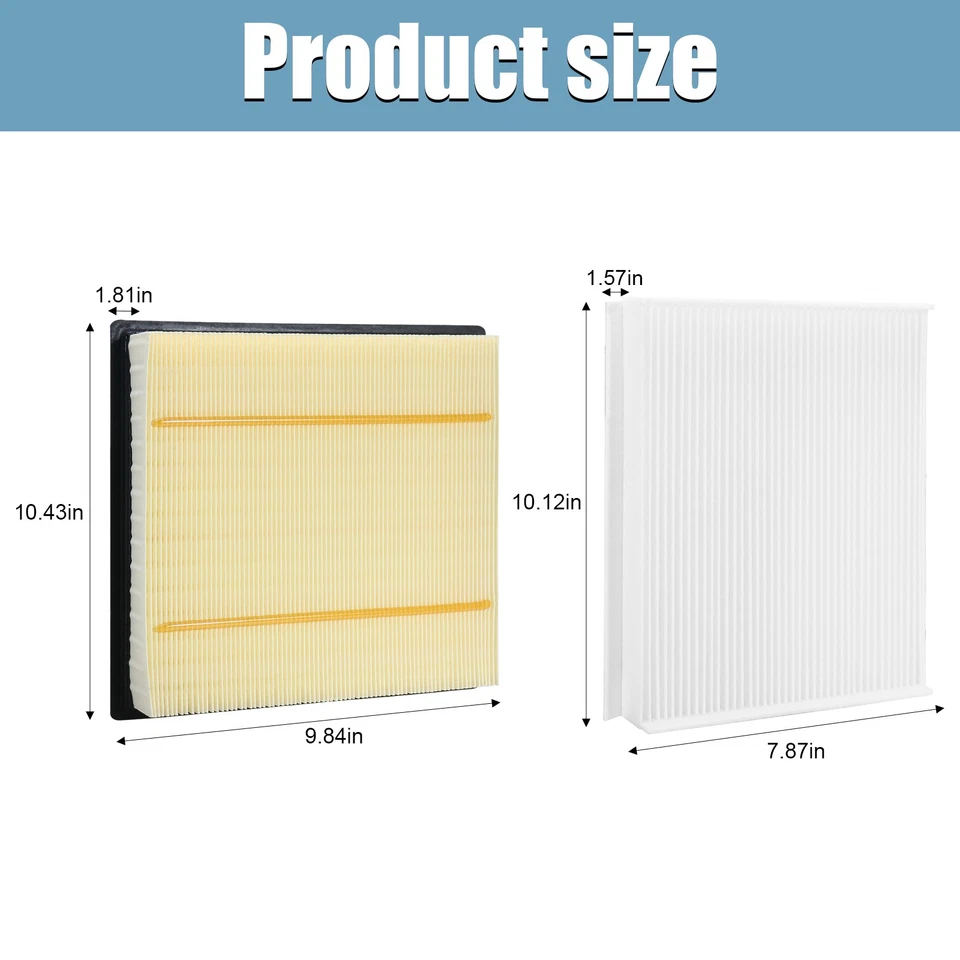 Filtro de ar CA motor e cabine para 2018 2019 2020 - 2022 Lincoln Navigator 3.5L - Imagem 2 de 4