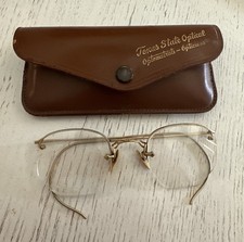1930s AO Hexagon Vintage Eyewear Glasses 1/10 12K Yellow Gold Fill Frames  Case