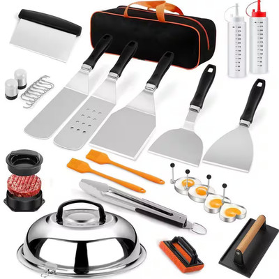 33-Piece Grill Tool Set W/ Spatulas, Scrapers and Basting Cover for Camp Chef, B