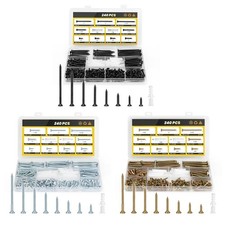 240pcs Various Size Countersunk Screws Assortment for Appliance Maintenance Work