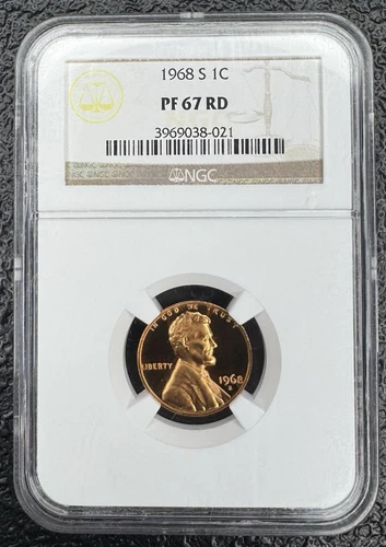 1968 S Lincoln Memorial Cent 1c NGC PF67 RD ❗️CAMEO?❗️