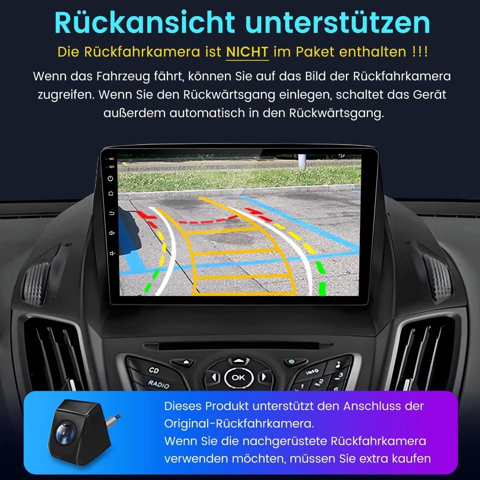 64GB Android Autoradio Carplay Für Ford C-Max 2011-2015 Kuga 2013-15 GPS Nav SWC - Bild 3 von 4