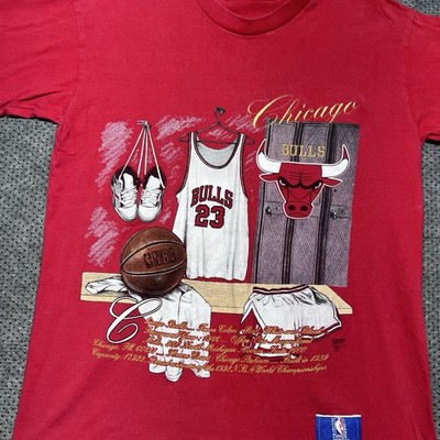 Vintage 90S Nutmeg Chicago Bulls Basketball Locker Room T-Shirt