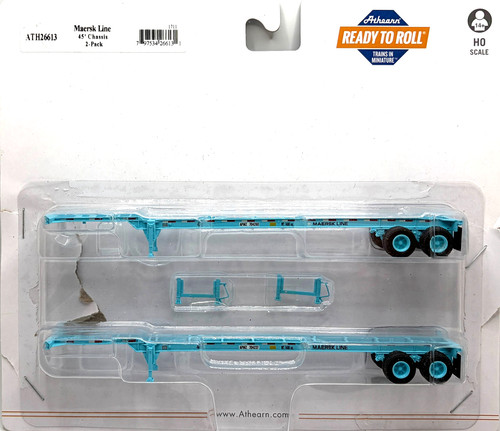 HO ATHEARN 26613 45' CHASIS PAQUETE DE 2 MAERSK LINE PAQUETE ABIERTO | Condition: New