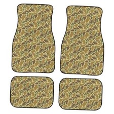 Camo Print Non-slip Car Floor Mats Set Of 4 Universal Fit Military Green