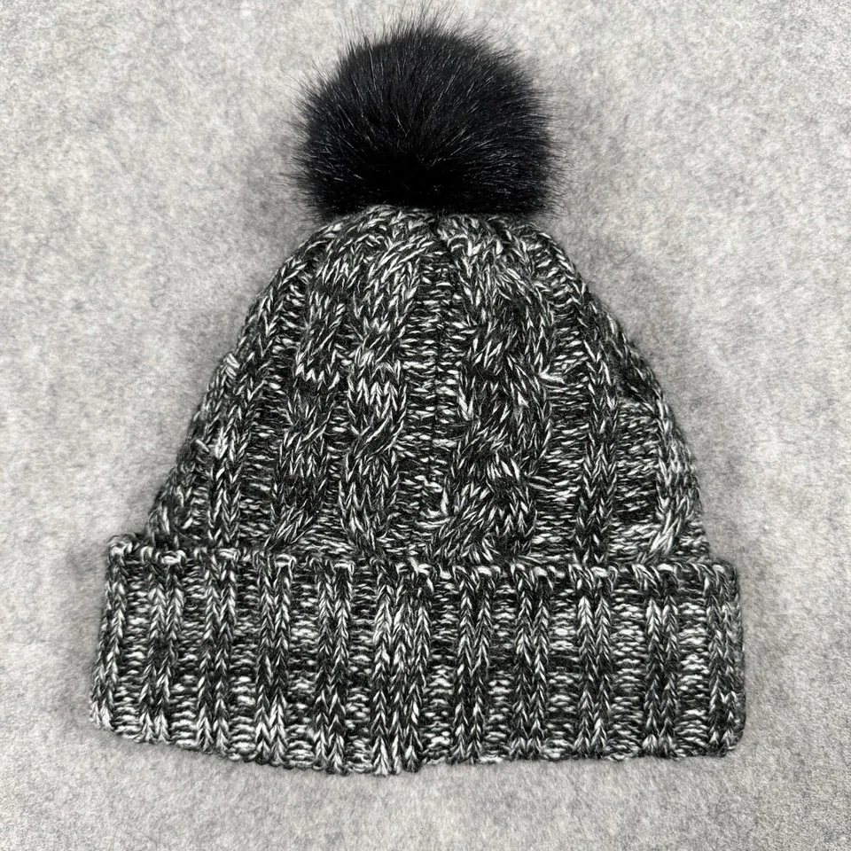 Gorro rosa Victoria’s Secret Sherpa forrado pompón mujer talla única negro jaspeado Foto 3 de 4