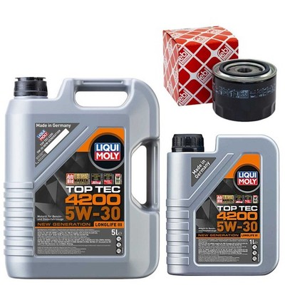 Motoröl Set Top Tec 4200 5W-30 6 Liter + Ölfilter für Fiat Ducato Iveco Daily IV