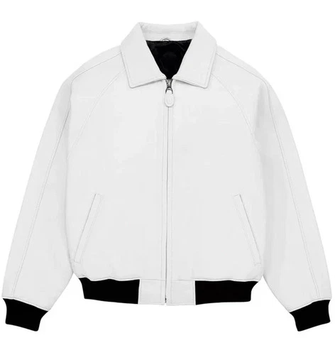 Men's Bomber American Style Flight Genuine Leather Jacket - product listing photo