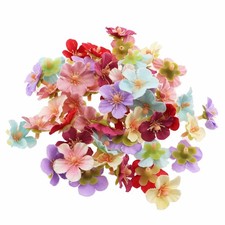 Mini Cherry Blossom Silk Flower Heads 50 PCS Mixed Colours for Wreath