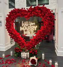 Heart Shaped Wedding Arch   White Metal Backdrop Frame for Flowers  Balloons