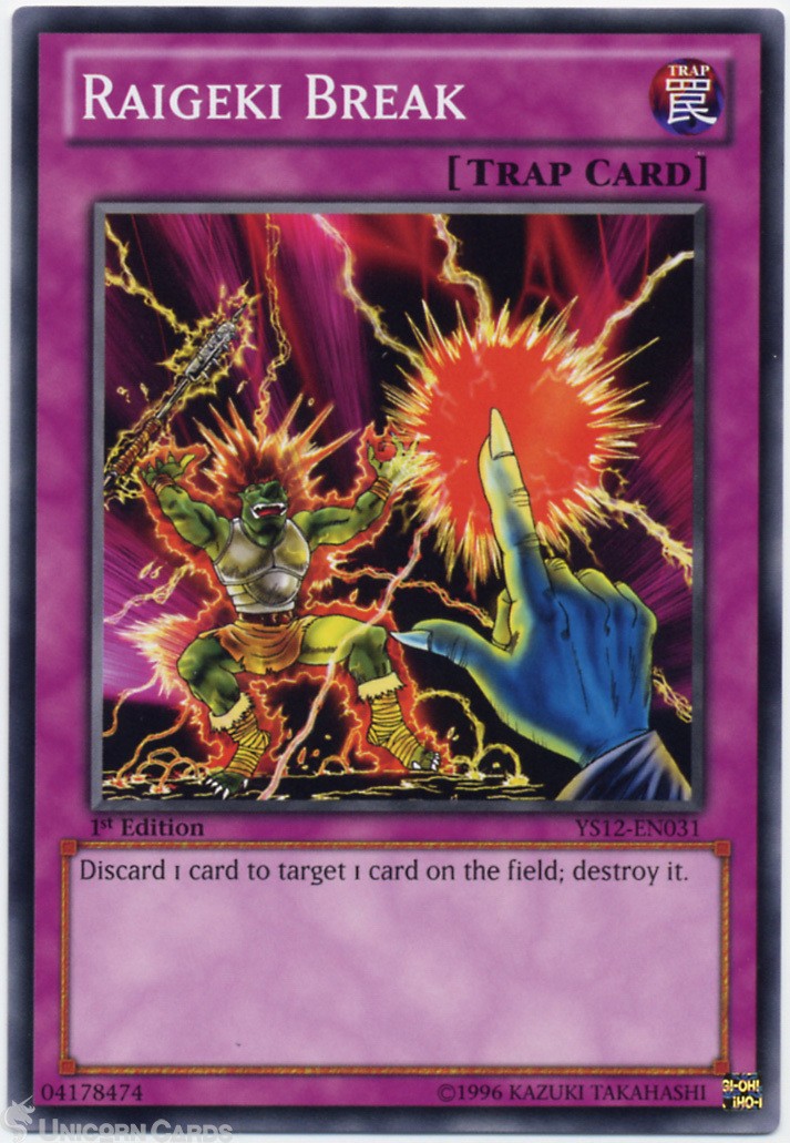 YS12-EN031 Raigeki Break 1st Edition Mint YuGiOh Card