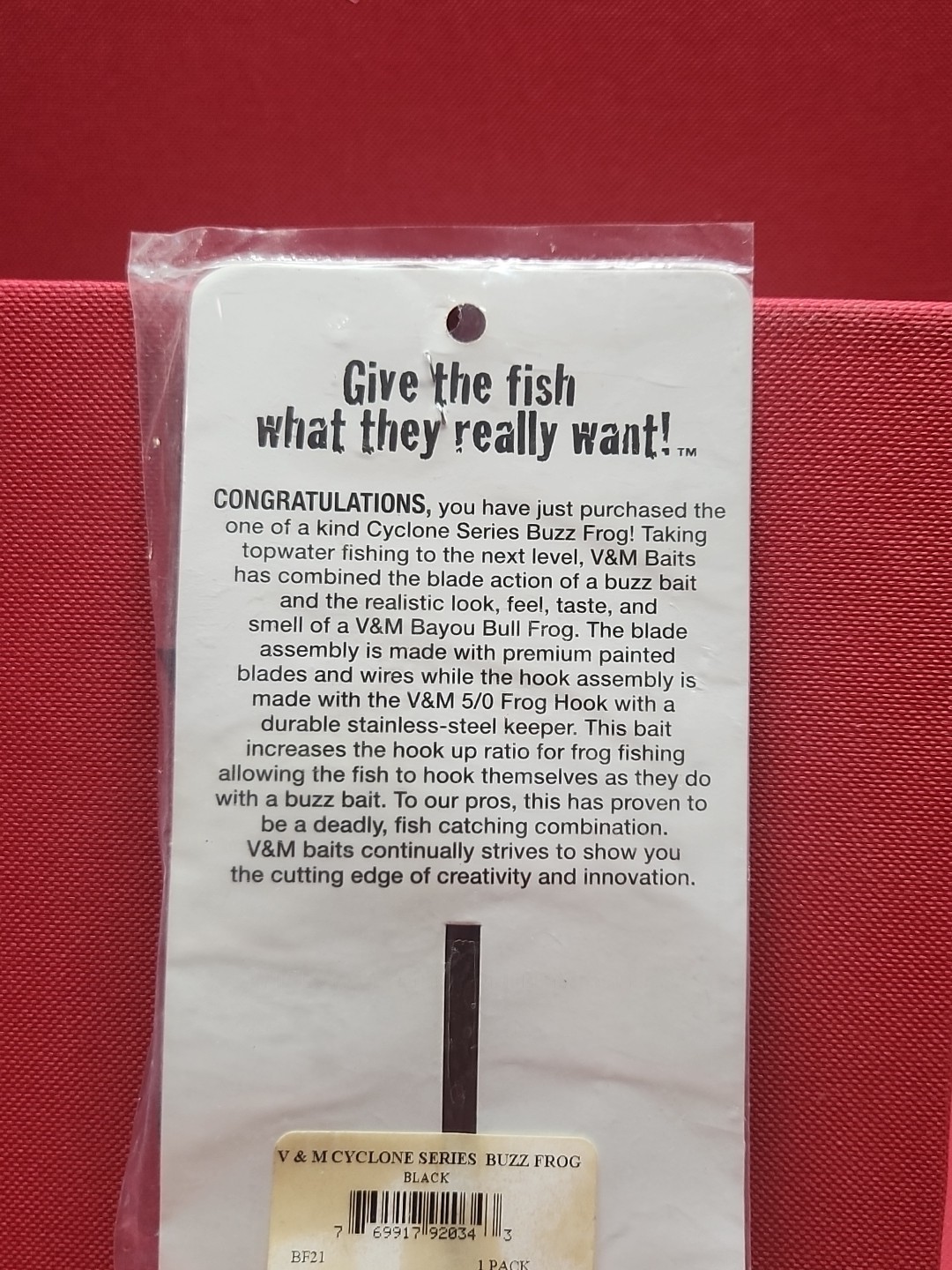 Vintage RARE Cyclone Series BUZZ FROG Buzzbait Black / Black "Black" NEW Orignal - Image 9