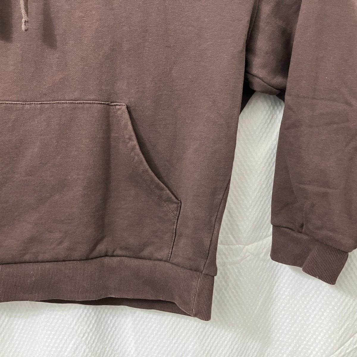 ASOS Design Unisex Hoodie Washed Brown Floral Back Sweatshirt Cotton Size Large View 5