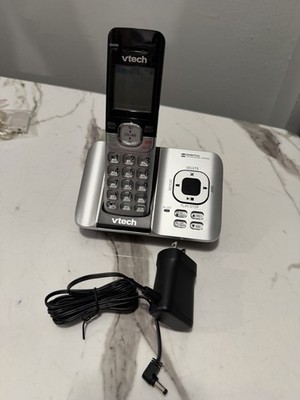 VTech Cordless Phone with Digital Answering System, Handset, Base, Black/Silver
