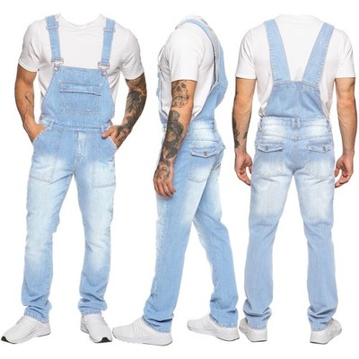 Enzo Herren Latzhose Jeans Denim Overall Overall Arbeitskleidung strapazierfähige Hose UK