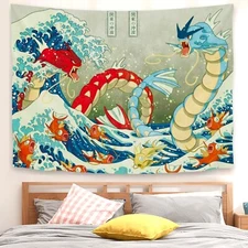 Japanese Gyarados Tapestry Art Wall Hanging Sofa Table Bed Cover Posterr