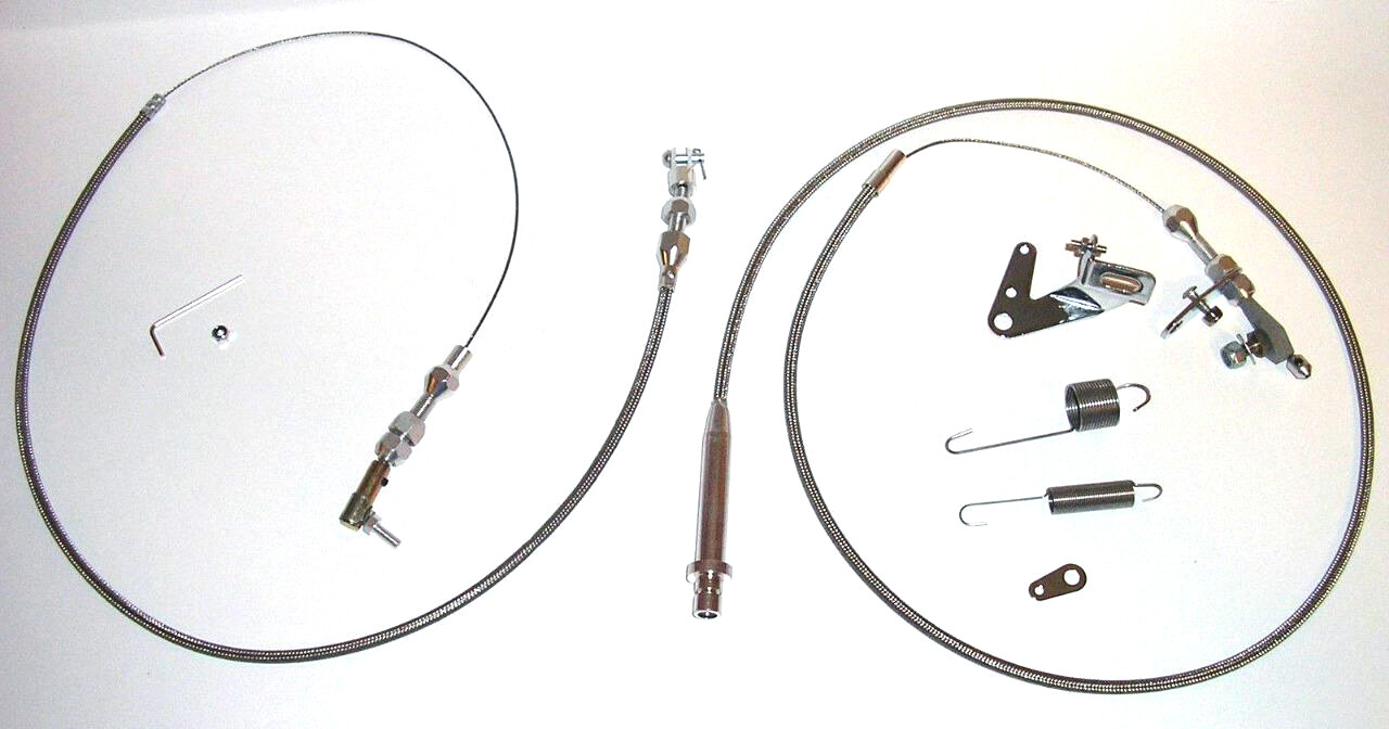 TH350 TURBO 350 36" Throttle & Kickdown Cable Kit Carb Bracket Linkage