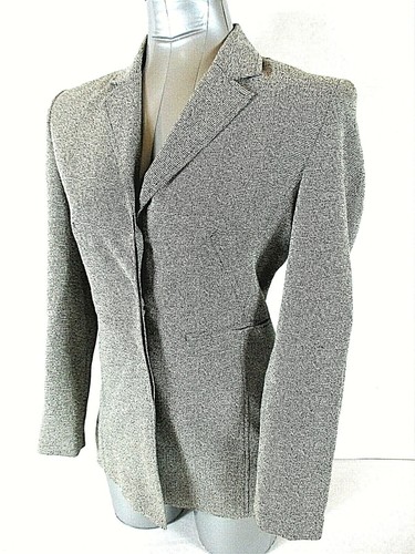 Larry Levine womens Sz 4P L/S gray HIDDEN button down RAYON blend jacket (B3)pm - Picture 3 of 9