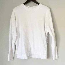 LNA Logo Distressed Hems Pullover Sweatshirt White XS