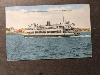 Ferry SAN DIEGO, SD Coronado Ferry Co Naval Cover 1954