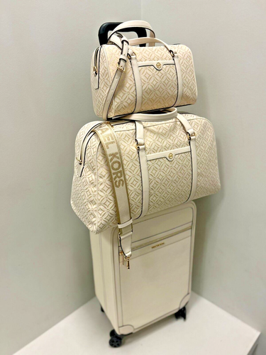 Michael Kors Travel Small Trolley Bag + Duffle Bag+XL Weekender Bag(Light Cream) - Picture 6 of 24