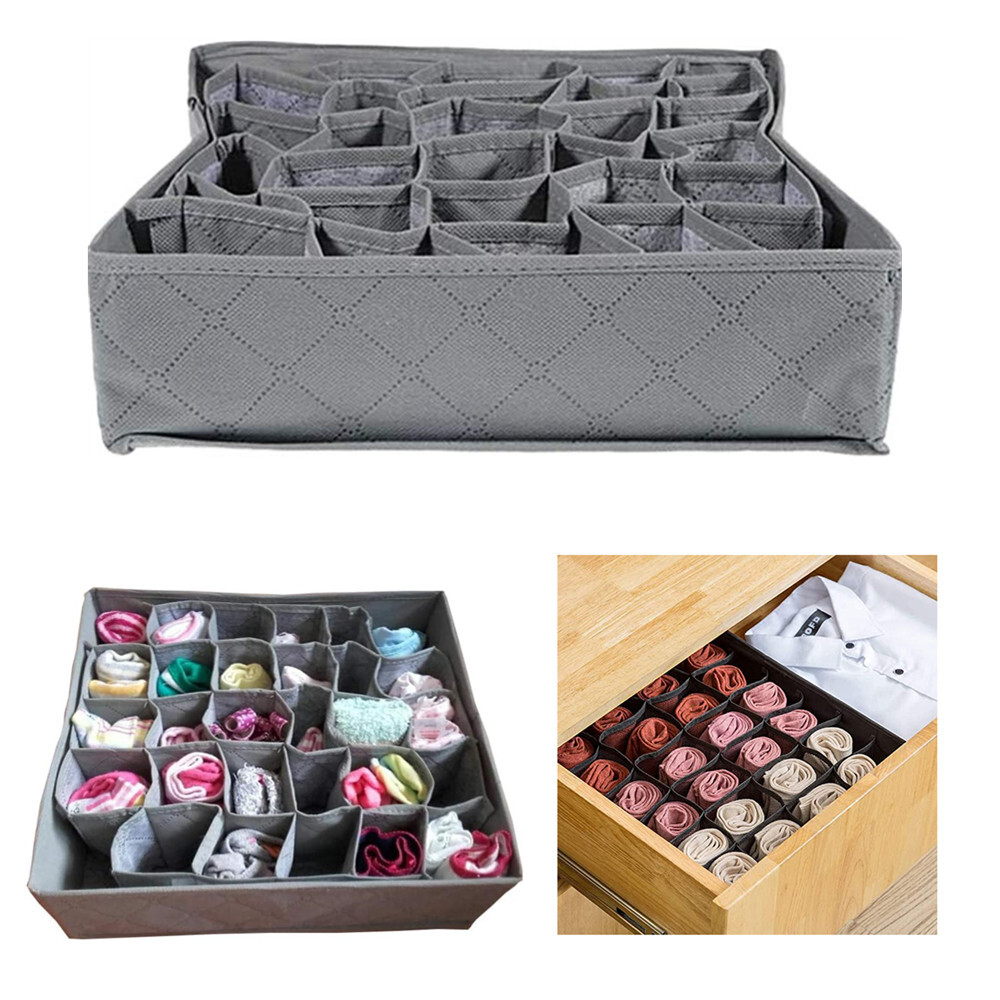 30 Cells Non-Woven Fabric Sock Drawer Organizer Divider Underwear Organizer
